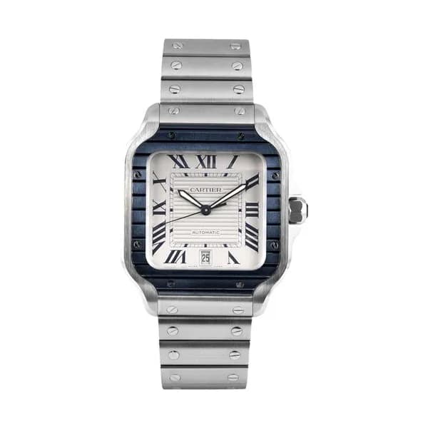 Cartier Montre Cartier Santos Grand Modèle "Blue Bezel" automatique 47,5 x 39,8 mm Full Set 2023