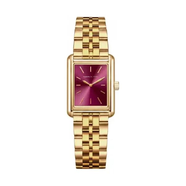 Maison du Temps Montre MTAuréa Bordeaux Doré Jaune Acier 3000-A