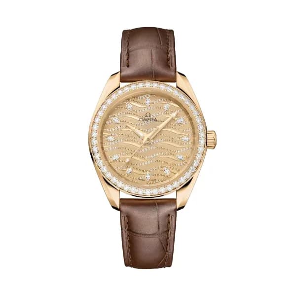Omega Seamaster 34 mm, or Moonshine™ sur alligator
