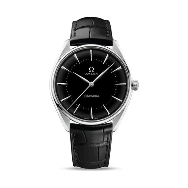 Omega Montre Omega Seamaster Jeux Olympiques platine cadran noir bracelet cuir noir Ed. limitée 100 ex. 39,5 mm