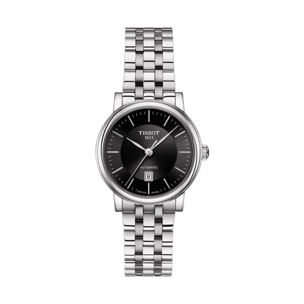 Tissot Montre Tissot T-Classic Carson Premium Lady automatique cadran noir bracelet acier 30 mm