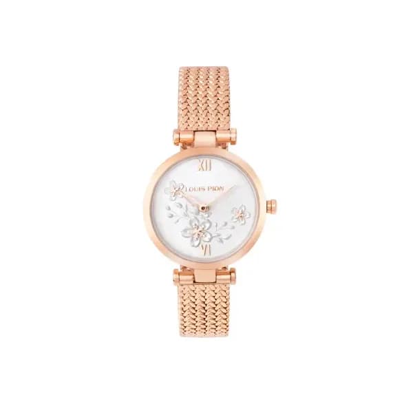 Louis Pion Montre quartz Femme Flore Blanc