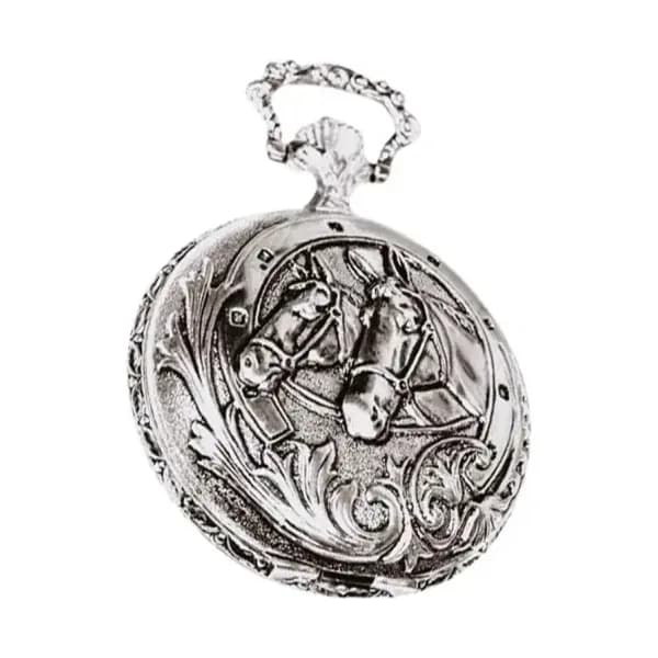 Bayard Montre Gousset Quartz Motif Chevaux L1752