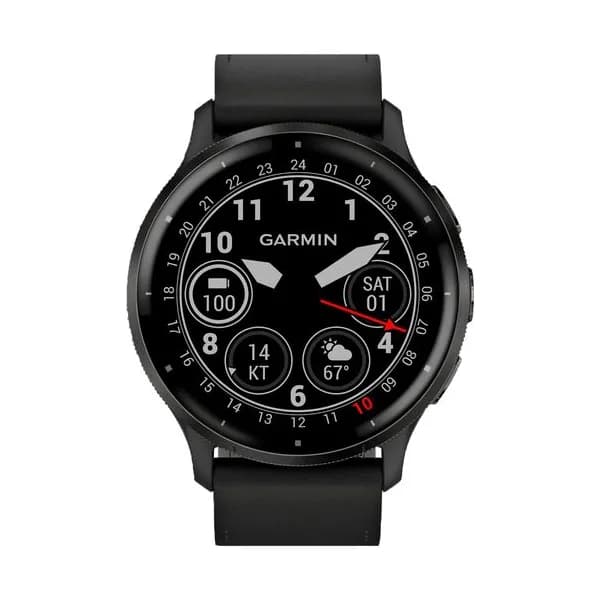 Garmin Montre connectée Garmin Venu 3 Gray bracelet cuir noir 45 mm