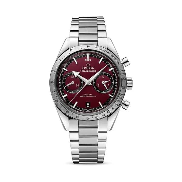 Omega Montre Omega Speedmaster '57 Co-Axial Master Chronometer cadran rouge bracelet acier 40,5 mm