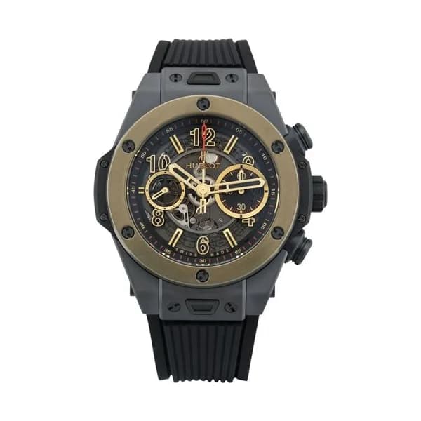 Hublot Montre Hublot Big Bang Unico 45 Black Ceramic &amp; Magic Gold automatique 45 mm Full Set 2018
