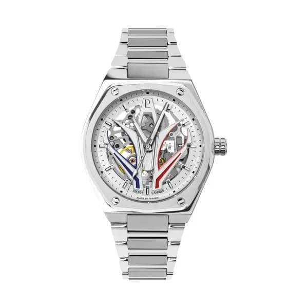 Pierre Lannier Montre automatique Homme Ardent Argenté, Blanc, Bleu, Rouge