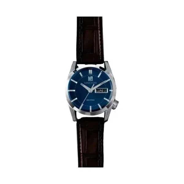 March LA.B Montre March LA.B AM89 Electrique Navy Alligator Marron