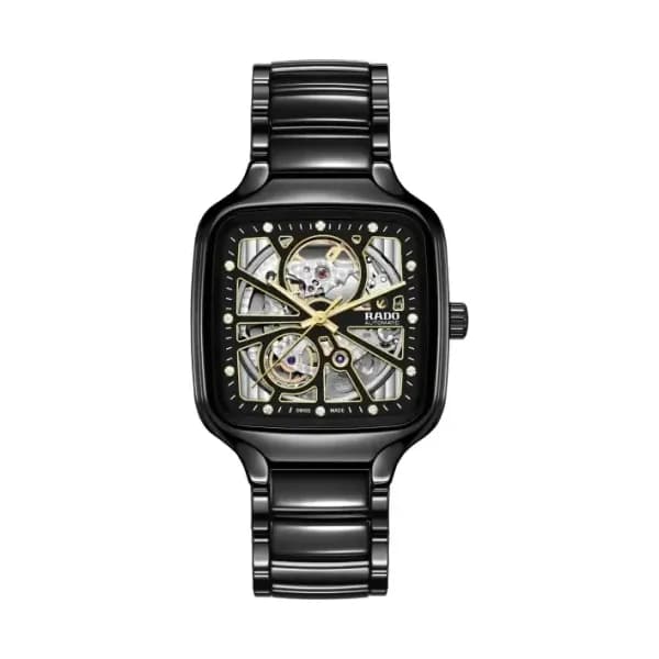 Rado Montre Rado True Square Automatic Open Heart Noir Inex Diamants 38mm