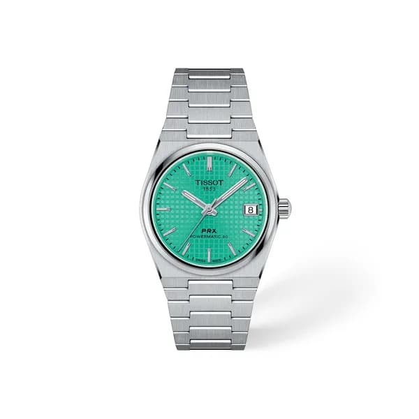 Tissot Montre Tissot PRX Powermatic 80 automatique cadran vert clair bracelet acier 35 mm