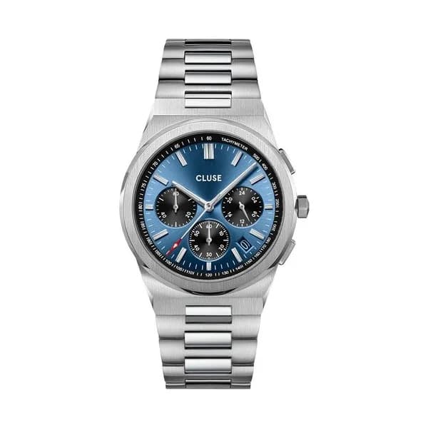 Cluse Montre Cluse Vigoureux Chrono Steel Dark Blue, Silver Colour - CW20805