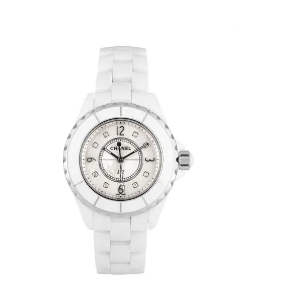 Chanel Montre Chanel J12 Blanche cadran nacre et diamants quartz 33 mm Full Set 2021