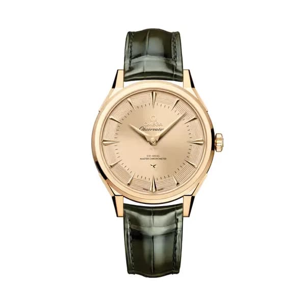 Omega Constellation 39,4 mm, or Moonshine™ sur alligator