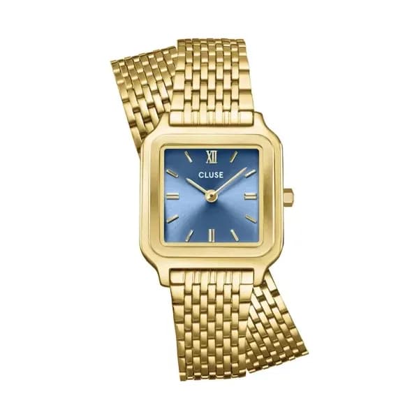 Cluse Gracieuse Petite Watch Double Steel, Kyanite Blue, Gold Colour