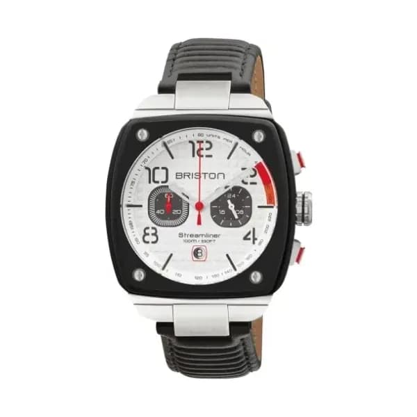 Briston Montre Briston Streamliner Urban Acier &amp; Acétate Cadran Blanc 42 mm