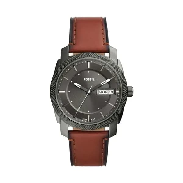 Fossil Montre Homme FOSSIL MACHINE en Cuir Marron Etanche