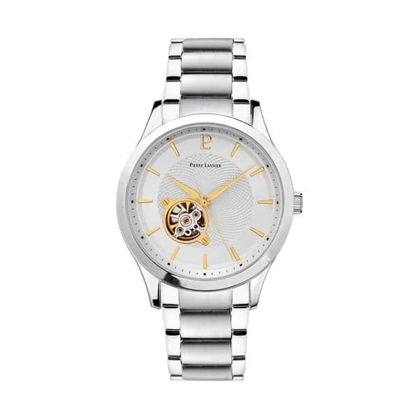 Pierre Lannier Montre Automatique Pierre Lannier Collection Fleuret en Acier Argenté