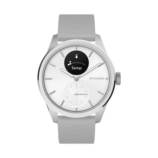 Withings Montre connectée Withings ScanWatch 2 cadran blanc bracelet silicone blanc 42 mm