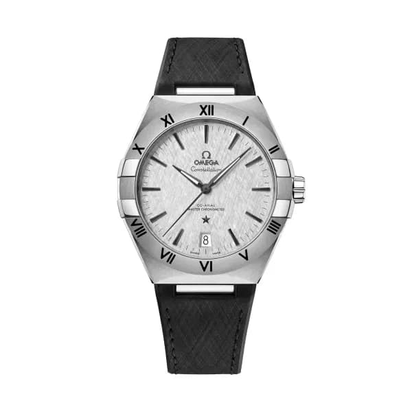 Omega Constellation 41 mm, acier sur bracelet caoutchouc