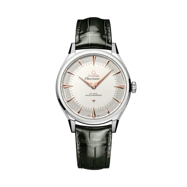 Omega Constellation 39,4 mm, O-MEGASTEEL sur alligator