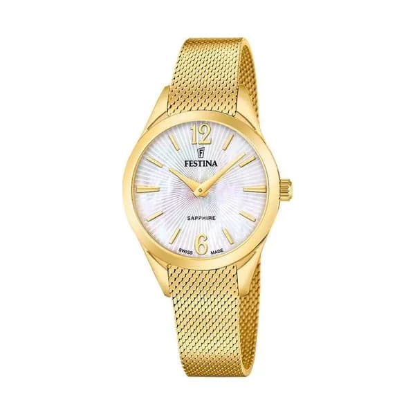 Festina Swiss Made Montre Festina en Acier et PVD Doré