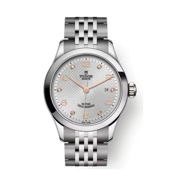 Tudor Montre Tudor 1926 automatique index diamants cadran argent bracelet acier 28 mm