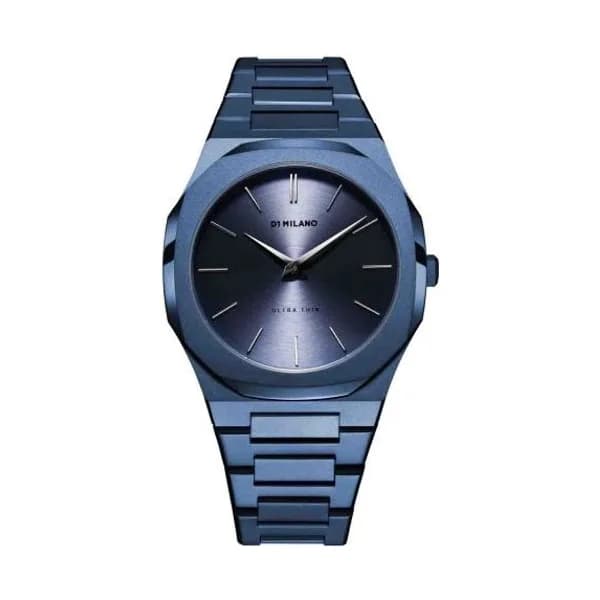 D1 Milano Montre D1 Milano Ultra Thin Monochrome Midnight Quartz - 40 mm- Cadran Bleu - UTBJ21