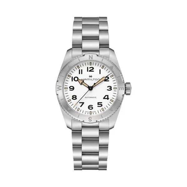 Hamilton Montre Hamilton Khaki Field Expedition Automatique Cadran Blanc Bracelet Acier 37 mm