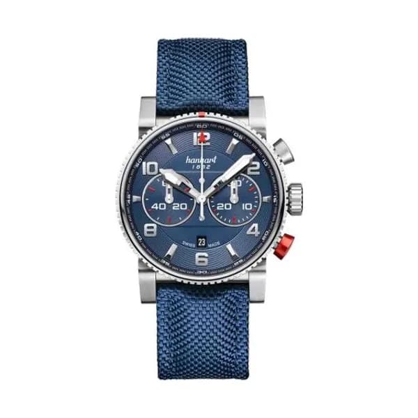 Hanhart Montre Hanhart Primus Racer Bleu Automatique diamètre 44 mm- 741.270-3320