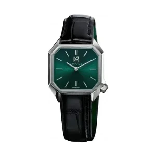 March LA.B Montre MARCH LA.B Dandy Mansart Electrique Cadran Forest Bracelet Alligator Noir