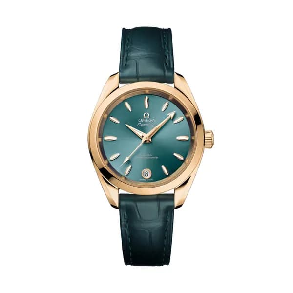 Omega Seamaster 34 mm, or Moonshine™ sur bracelet en cuir