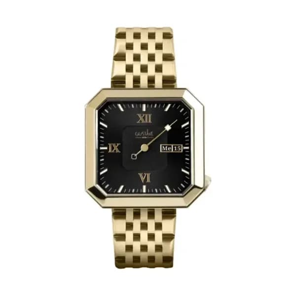 Gustave & Cie Montre 12H Marie Or & Noir Acier Or 34mm