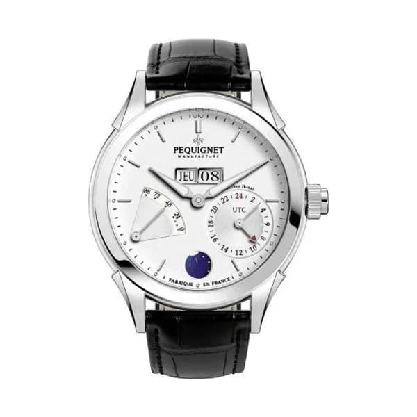 Pequignet Montre Pequignet Rue Royale GMT Automatique Cadran Blanc - 9010933-AN