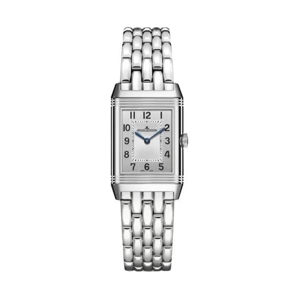 Jaeger-LeCoultre Montre Jaeger-LeCoultre Reverso Classic Small Duetto remontage manuel cadran argent bracelet acier