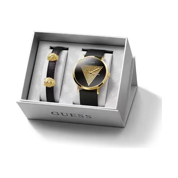 Guess Coffret Montre GUESS Homme en Silicone Noir Etanche