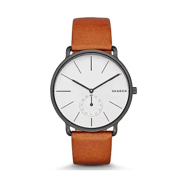 Skagen Montre Analogique Homme Skagen Cuir Marron SKW6216 - Cleor