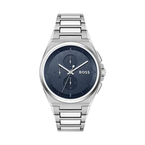 Hugo Boss Montre Boss Collection Sport Lux Steer Chrono en Acier Argenté