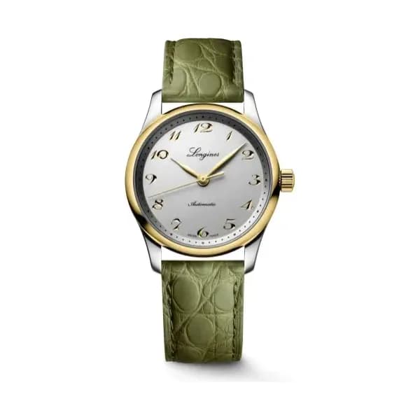 Longines Montre Longines Master Collection 34mm Cadran Argent Bracelet Alligator Vert