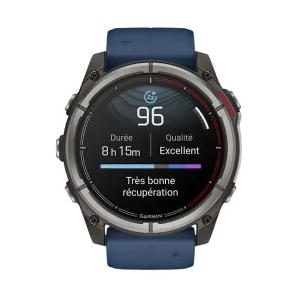Garmin Montre Garmin Quatix 8 Edition AMOLED GPS bracelet silicone bleu 51 mm