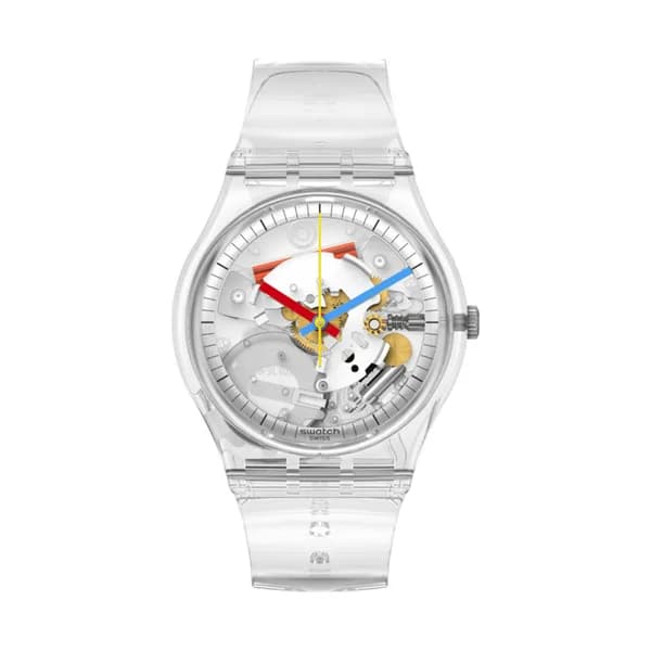 Swatch Montre Swatch Clearly Gent en Plastique Transparent