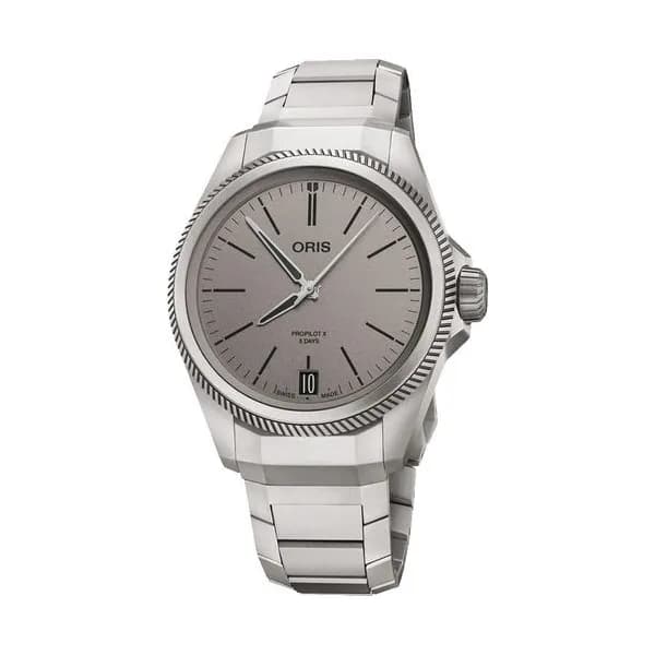 Oris Montre Oris ProPilot X Calibre 400 Titane automatique cadran gris bracelet titane 39 mm