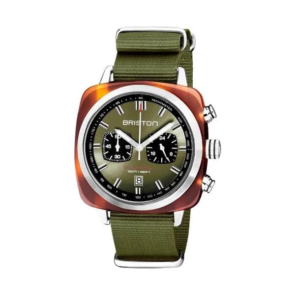 Briston Montre Briston Collection Clubmaster Sport en Nato Nylon Vert