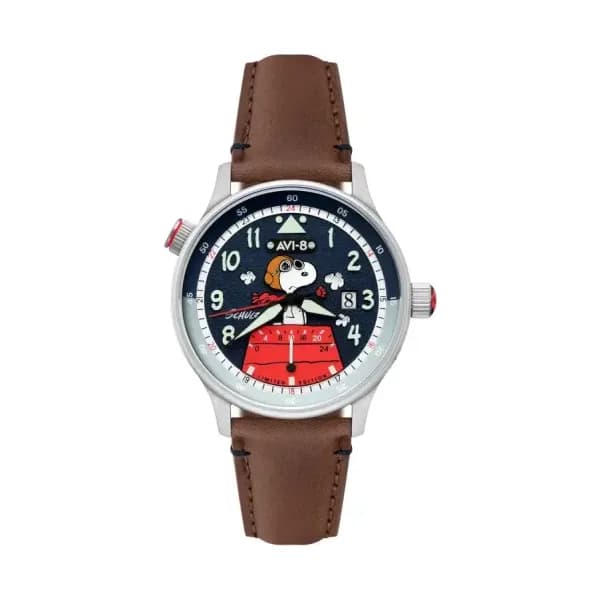 Avi-8 Montre Hawker Hurricane McKellar Dual Time Peanuts Snoopy Flying Ace Limited Edition AV-4151-03