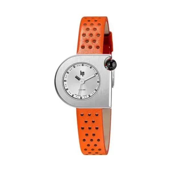 Lip Montre Lip Mach 2000 Mini Moon - - cadran Argent- 30 x 28 mm - Acier Brossé -671190