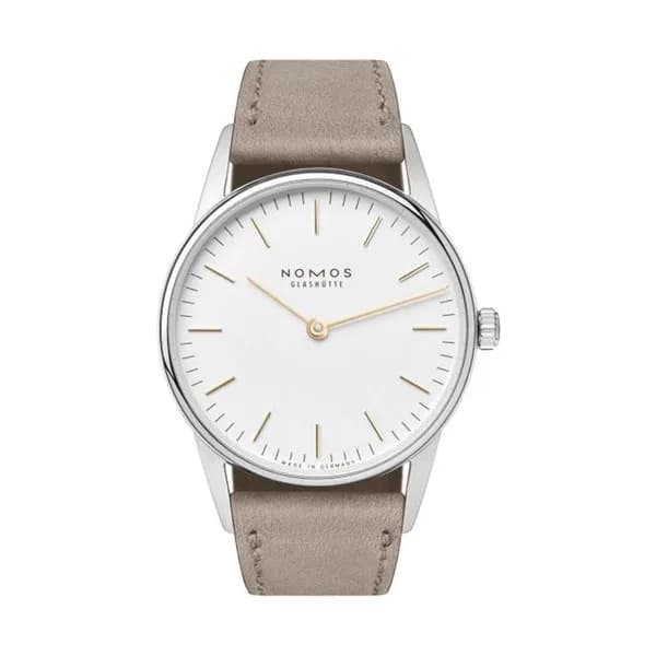 Nomos Montre NOMOS Orion 33 Duo mécanique bracelet cuir beige 32,8 mm