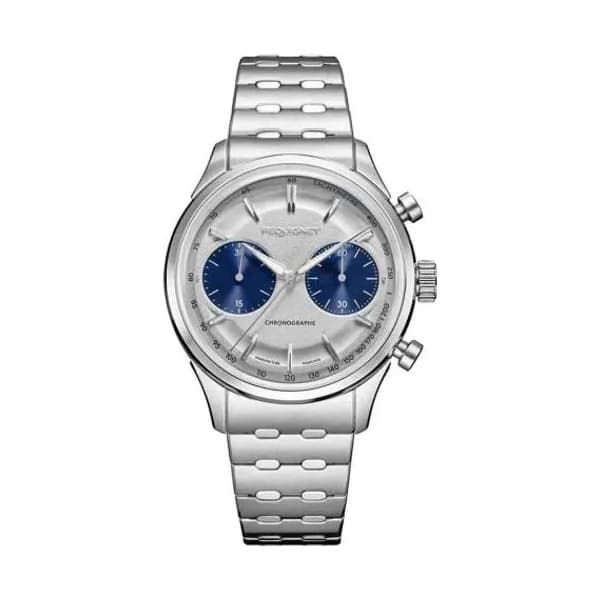 Pequignet Montre Pequignet Royale Paris Chrono Automatique Cadran Argent - 9120313