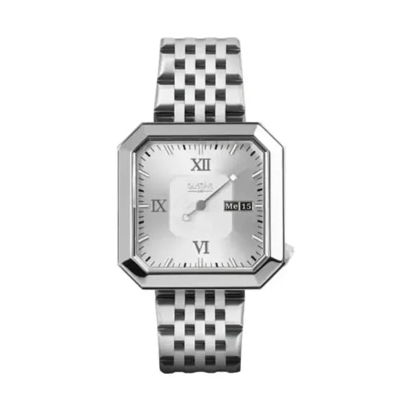 Gustave & Cie Montre 12H Marie Argent & Blanc Acier Argent 34mm