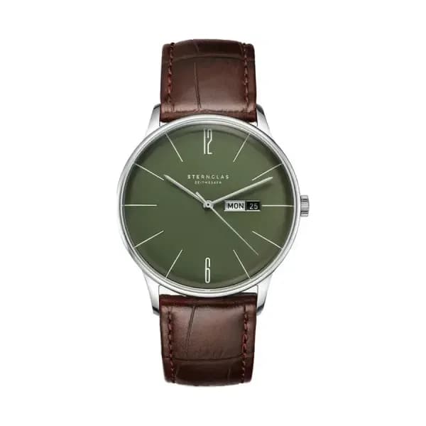 Sternglas Montre Berlin Olive Green Silver S01-BE08-HE05