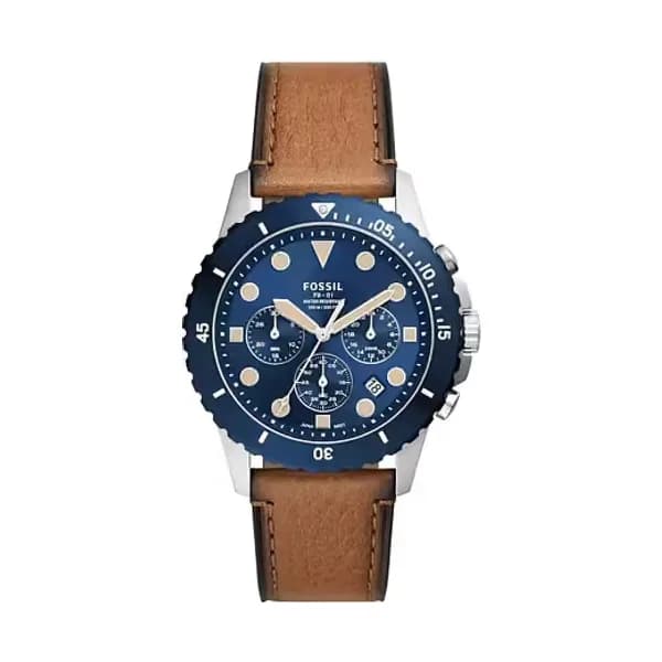 Fossil Montre Analogique Homme Fossil Cuir Marron FS5914 - Cleor