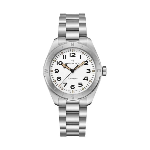 Hamilton Montre Hamilton Khaki Field Expedition automatique cadran blanc bracelet acier 41 mm